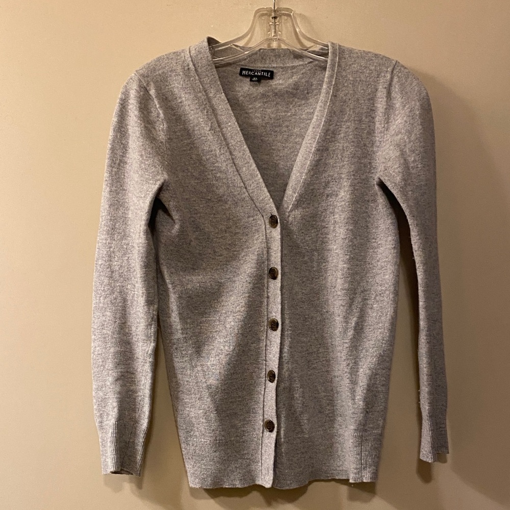 J. Crew Factory Light Gray Cardigan Sweater